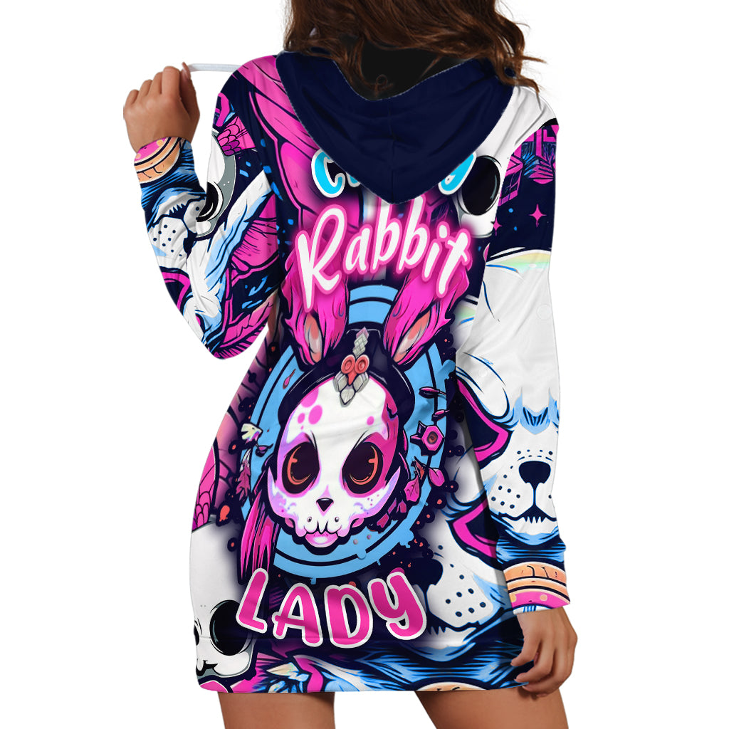 Crazy Rabbit Lady Hoodie Dress - Wonder Print Shop