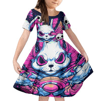 Crazy Rabbit Lady Kid Short Sleeve Dress - Wonder Print Shop