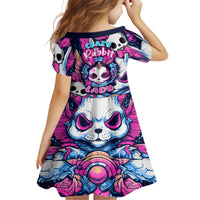 Crazy Rabbit Lady Kid Short Sleeve Dress - Wonder Print Shop