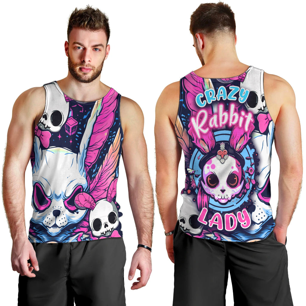Crazy Rabbit Lady Men Tank Top - Wonder Print Shop