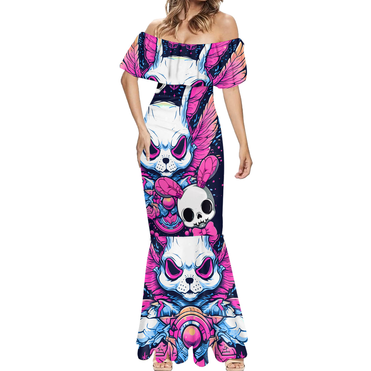 Crazy Rabbit Lady Mermaid Dress - Wonder Print Shop