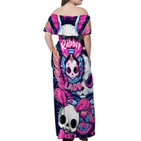 Crazy Rabbit Lady Off Shoulder Maxi Dress - Wonder Print Shop