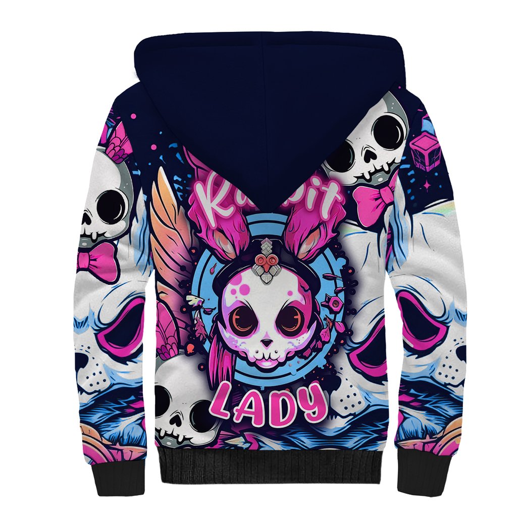 Crazy Rabbit Lady Sherpa Hoodie - Wonder Print Shop