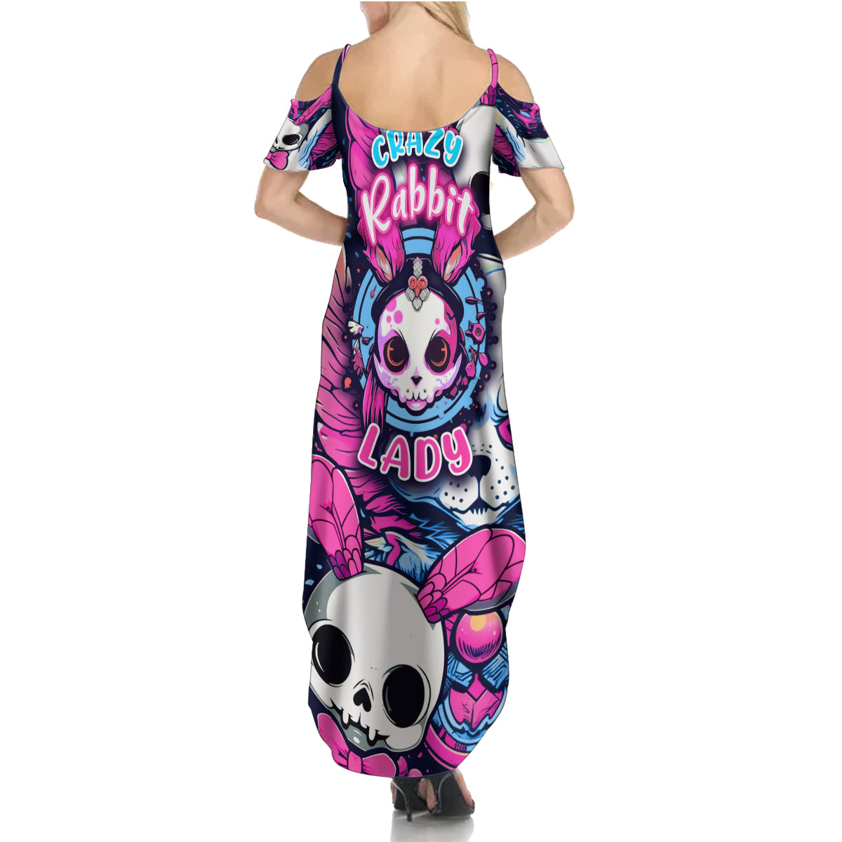 Crazy Rabbit Lady Summer Maxi Dress - Wonder Print Shop