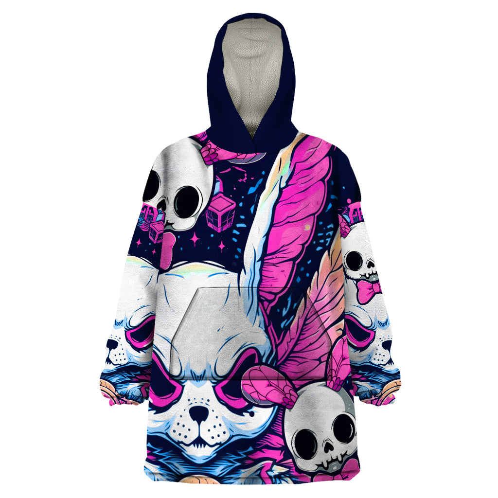 Crazy Rabbit Lady Wearable Blanket Hoodie - Wonder Print Shop