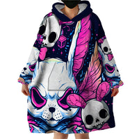 Crazy Rabbit Lady Wearable Blanket Hoodie - Wonder Print Shop