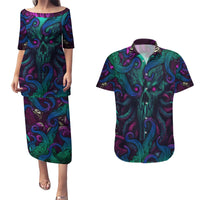 Spirit Of the Ocean Couples Matching Puletasi Dress and Hawaiian Shirt - Wonder Print Shop