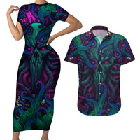 Spirit Of the Ocean Couples Matching Short Sleeve Bodycon Dress and Hawaiian Shirt - Wonder Print Shop