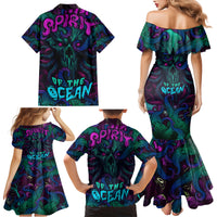 Spirit Of the Ocean Family Matching Mermaid Dress and Hawaiian Shirt - Wonder Print Shop
