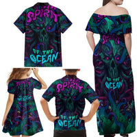 Spirit Of the Ocean Family Matching Off Shoulder Maxi Dress and Hawaiian Shirt - Wonder Print Shop