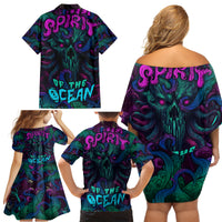 Spirit Of the Ocean Family Matching Off Shoulder Short Dress and Hawaiian Shirt - Wonder Print Shop