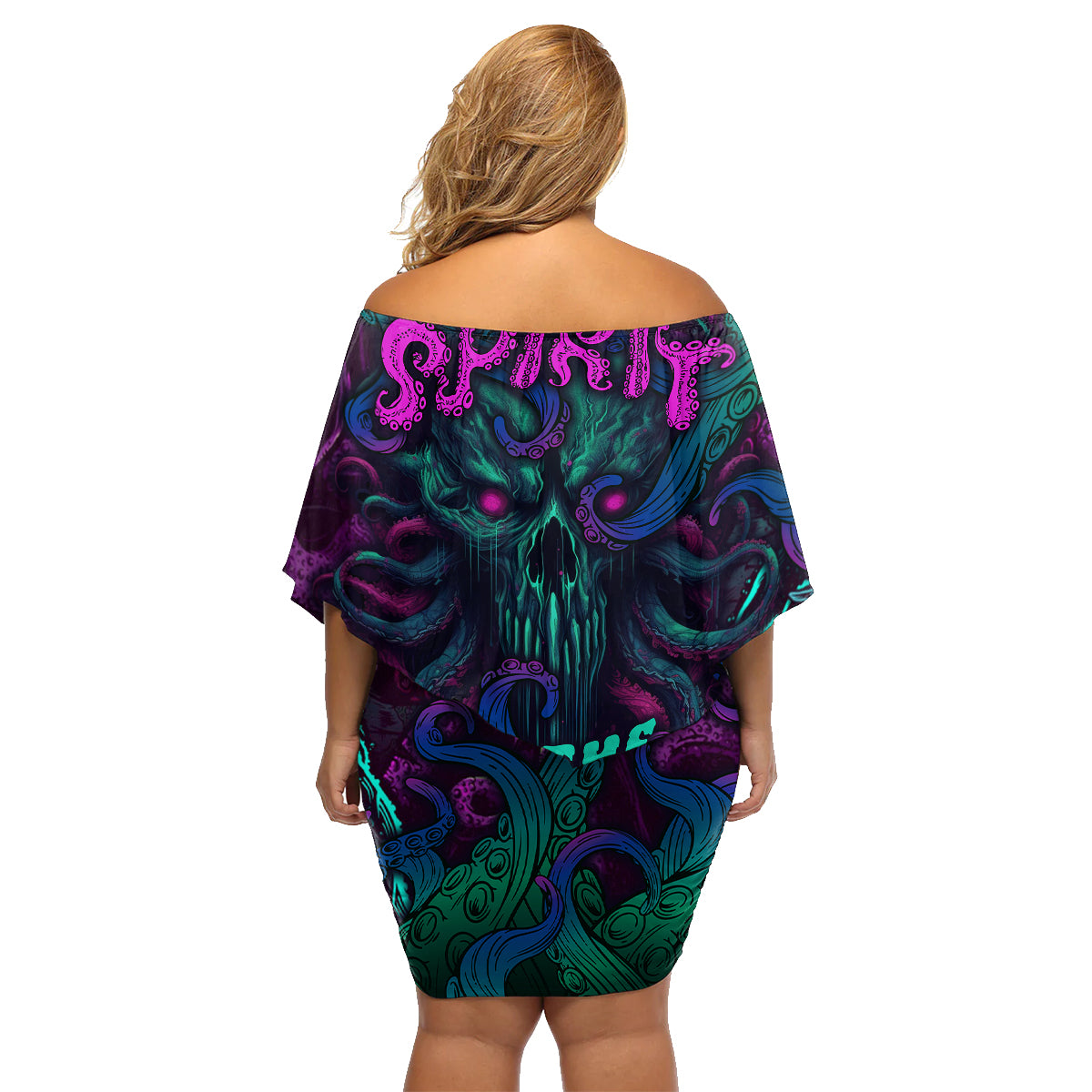 Spirit Of the Ocean Family Matching Off Shoulder Short Dress and Hawaiian Shirt - Wonder Print Shop