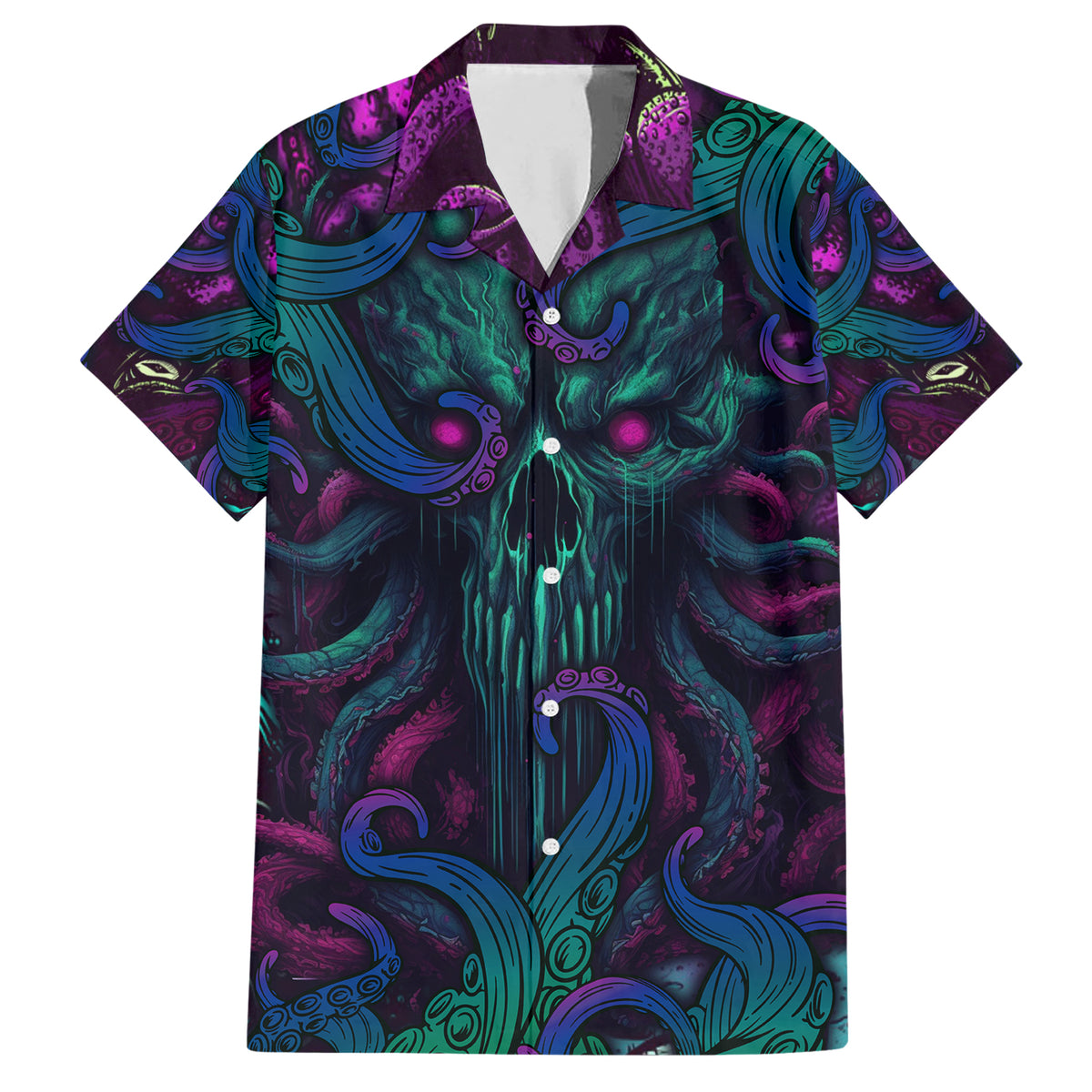 Spirit Of the Ocean Family Matching Short Sleeve Bodycon Dress and Hawaiian Shirt - Wonder Print Shop