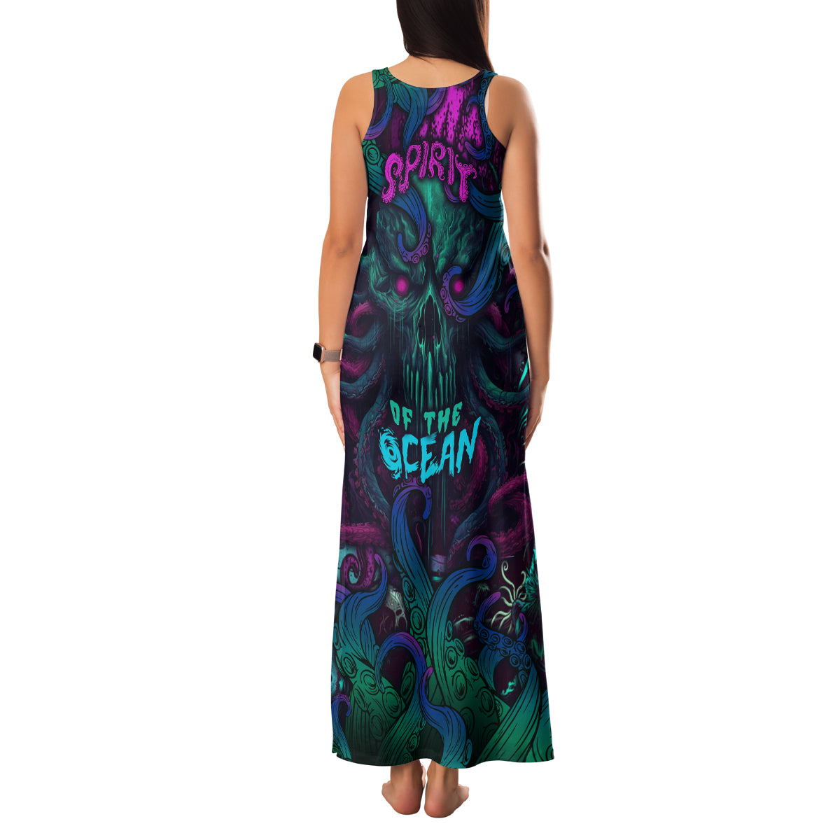 Spirit Of the Ocean Family Matching Tank Maxi Dress and Hawaiian Shirt - Wonder Print Shop