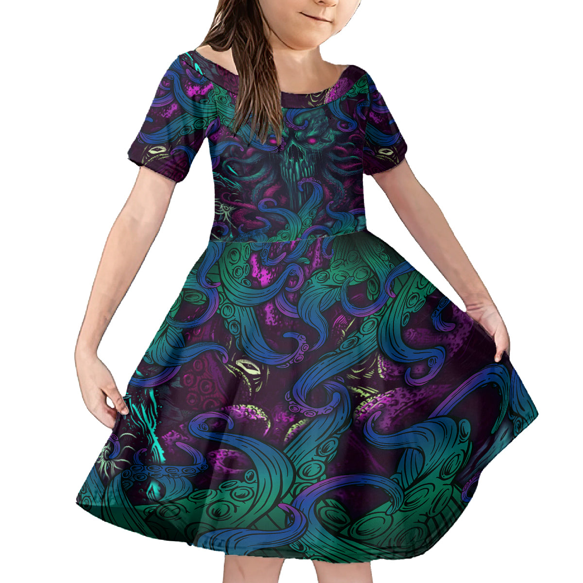 Spirit Of the Ocean Kid Short Sleeve Dress - Wonder Print Shop