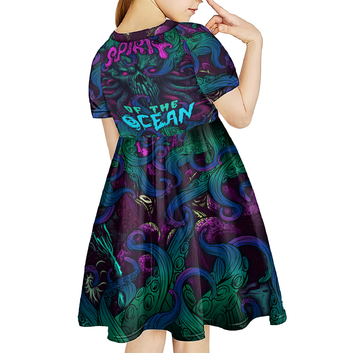 Spirit Of the Ocean Kid Short Sleeve Dress - Wonder Print Shop