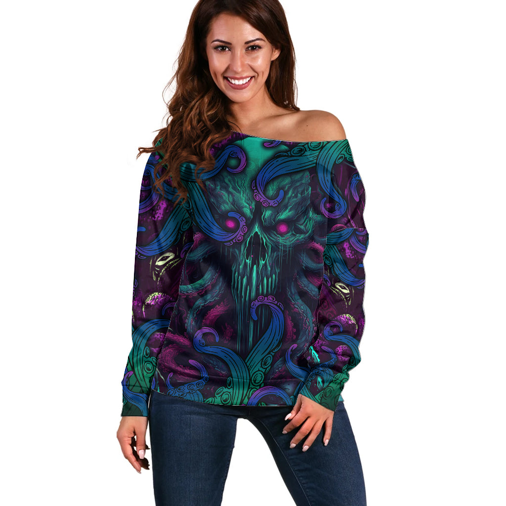Spirit Of the Ocean Off Shoulder Sweater - Wonder Print Shop