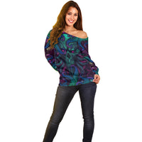 Spirit Of the Ocean Off Shoulder Sweater - Wonder Print Shop