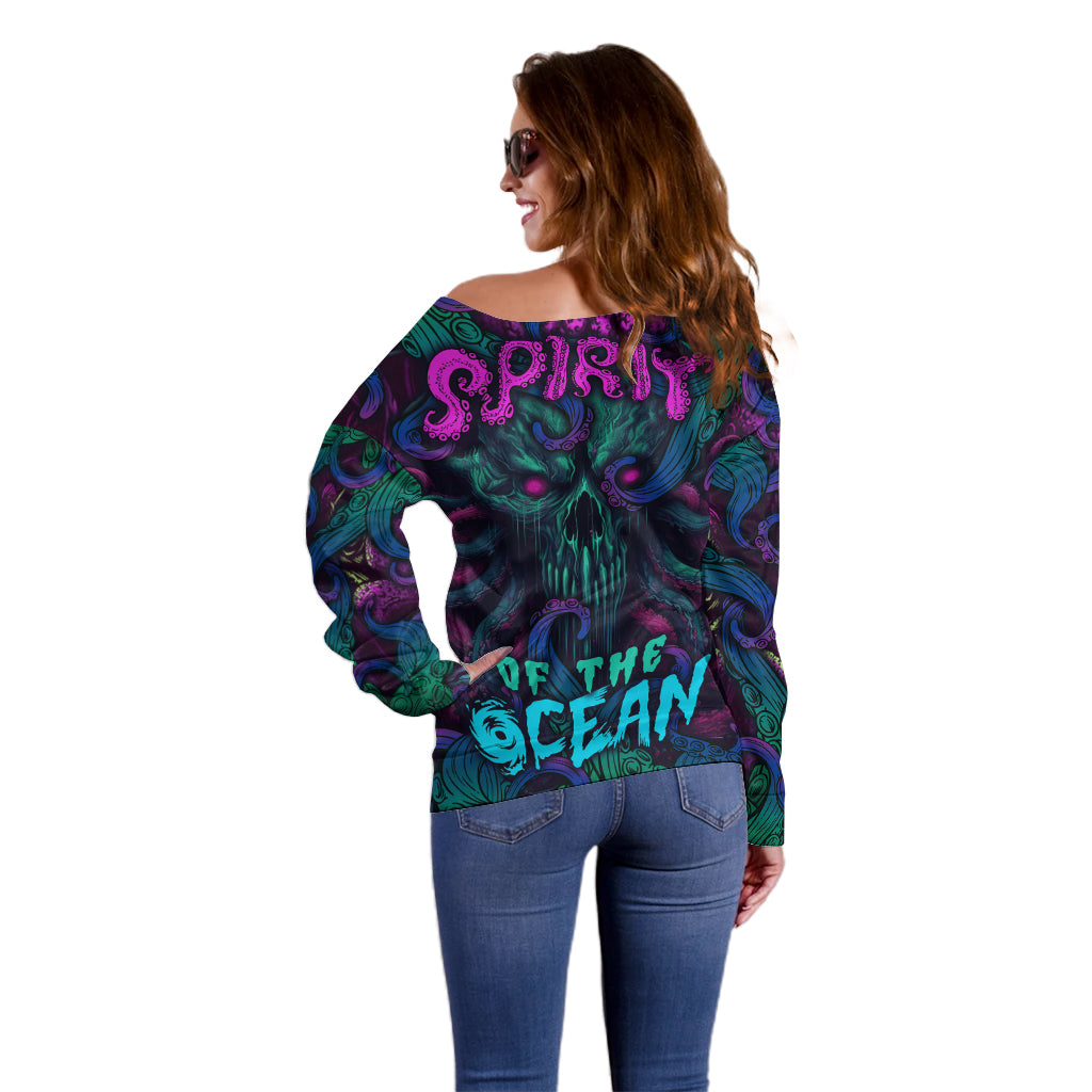 Spirit Of the Ocean Off Shoulder Sweater - Wonder Print Shop
