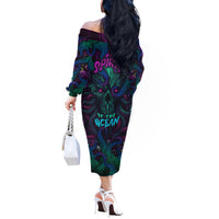 Spirit Of the Ocean Off The Shoulder Long Sleeve Dress - Wonder Print Shop