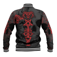 Skull Horror - Satan Symbol Grunge Baseball Jacket - Wonder Print Shop