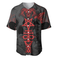 Skull Horror - Satan Symbol Grunge Baseball Jersey - Wonder Print Shop