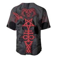 Skull Horror - Satan Symbol Grunge Baseball Jersey - Wonder Print Shop