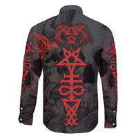 Skull Horror - Satan Symbol Grunge Family Matching Long Sleeve Bodycon Dress and Hawaiian Shirt - Wonder Print Shop