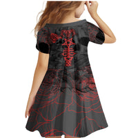 Skull Horror - Satan Symbol Grunge Family Matching Mermaid Dress and Hawaiian Shirt - Wonder Print Shop