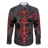 Skull Horror - Satan Symbol Grunge Family Matching Mermaid Dress and Hawaiian Shirt - Wonder Print Shop