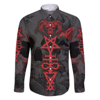 Skull Horror - Satan Symbol Grunge Family Matching Short Sleeve Bodycon Dress and Hawaiian Shirt - Wonder Print Shop