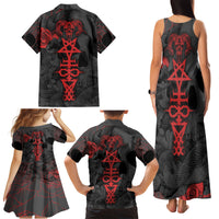 Skull Horror - Satan Symbol Grunge Family Matching Tank Maxi Dress and Hawaiian Shirt - Wonder Print Shop