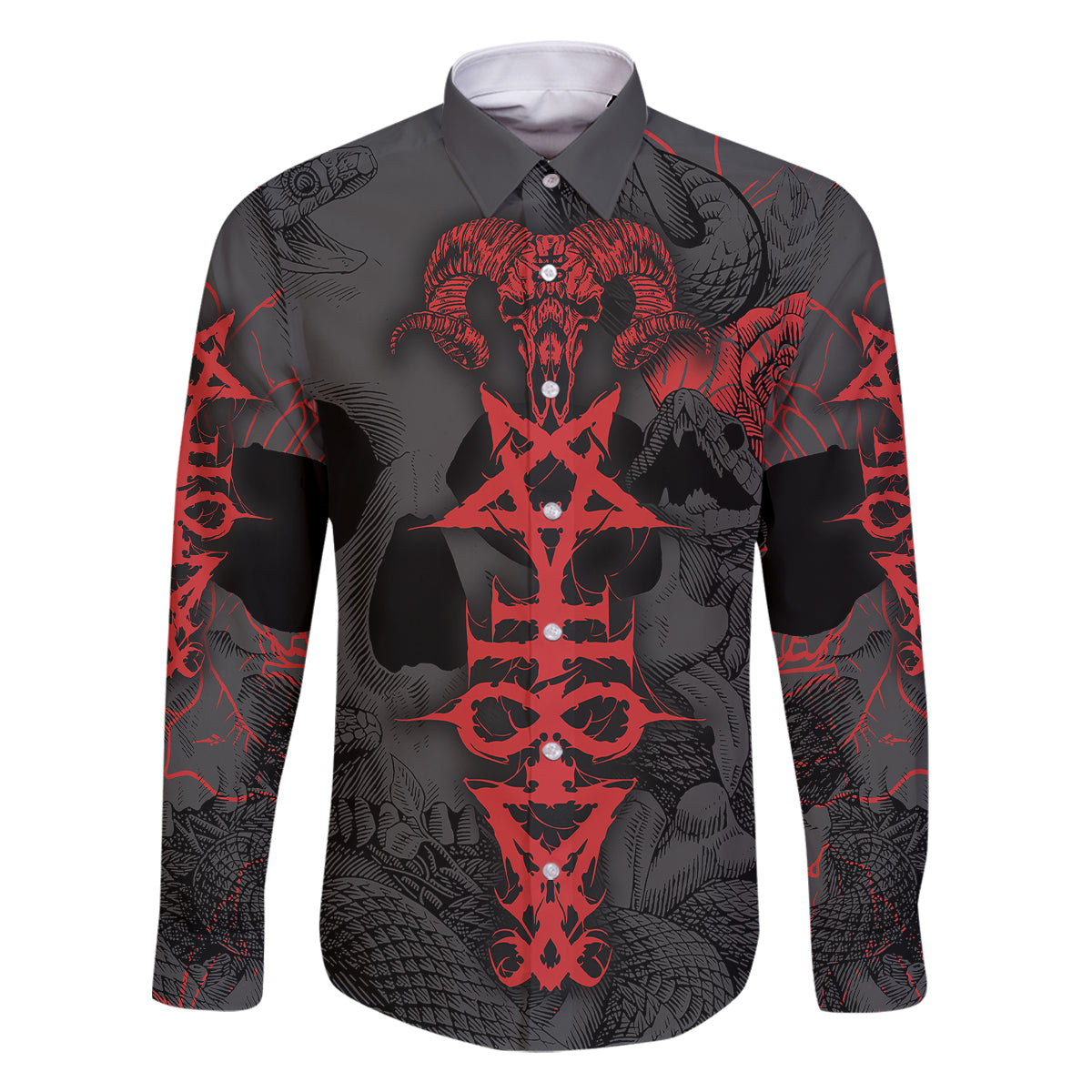 Skull Horror - Satan Symbol Grunge Family Matching Tank Maxi Dress and Hawaiian Shirt - Wonder Print Shop