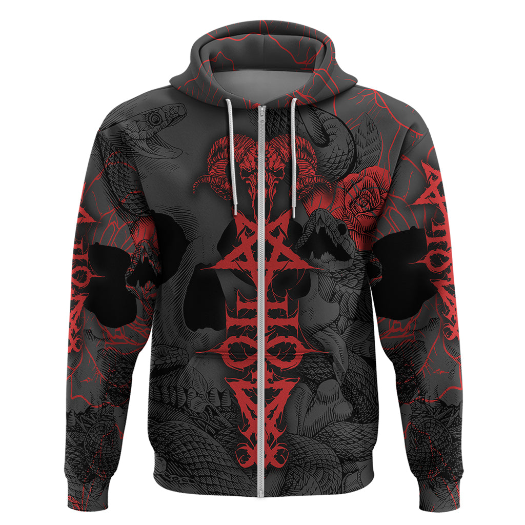 Skull Horror - Satan Symbol Grunge Hoodie - Wonder Print Shop