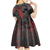 Skull Horror - Satan Symbol Grunge Kid Short Sleeve Dress - Wonder Print Shop