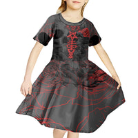 Skull Horror - Satan Symbol Grunge Kid Short Sleeve Dress - Wonder Print Shop