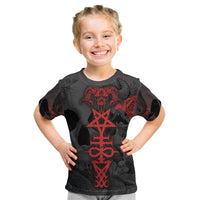 Skull Horror - Satan Symbol Grunge Kid T Shirt - Wonder Print Shop