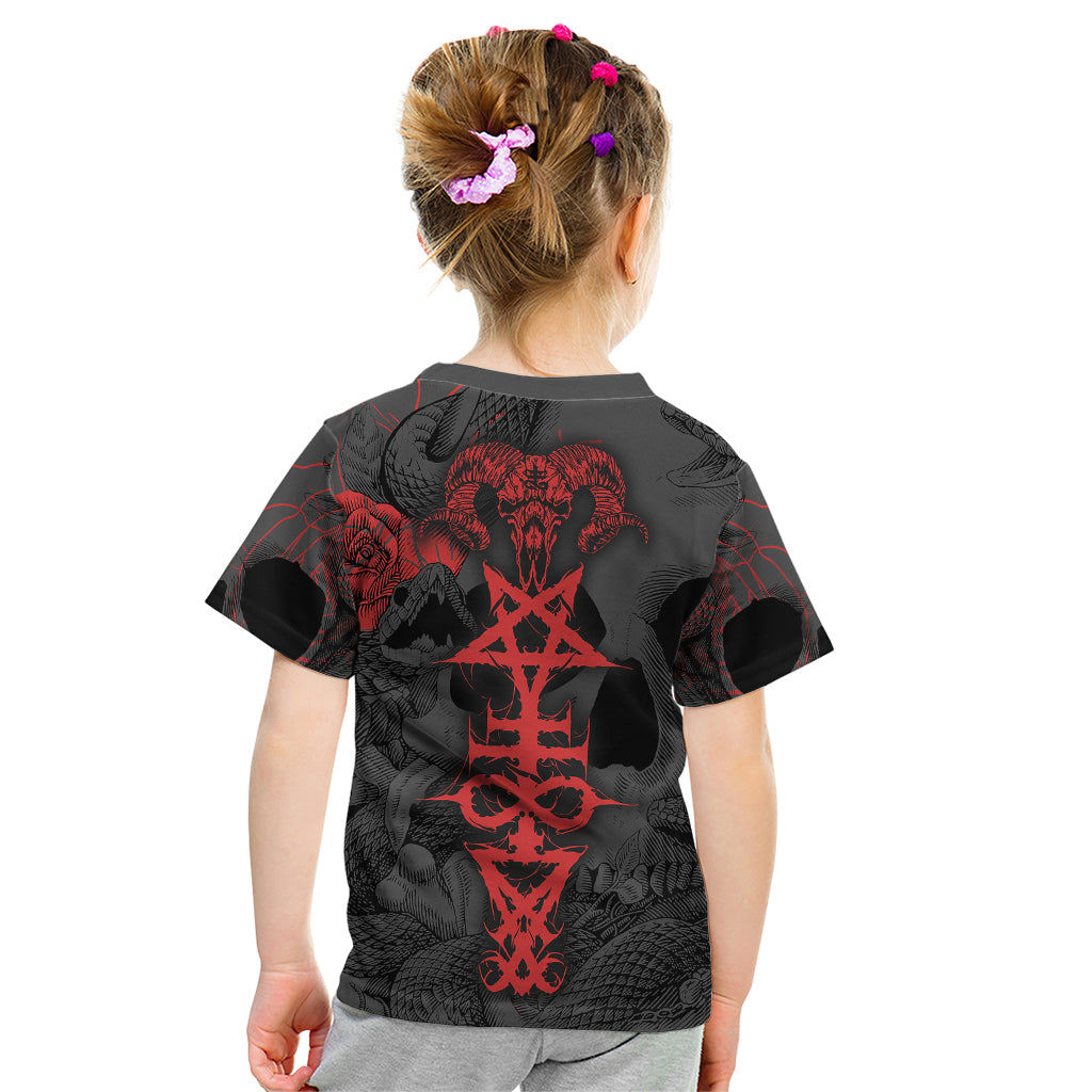 Skull Horror - Satan Symbol Grunge Kid T Shirt - Wonder Print Shop