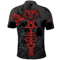Skull Horror - Satan Symbol Grunge Polo Shirt - Wonder Print Shop