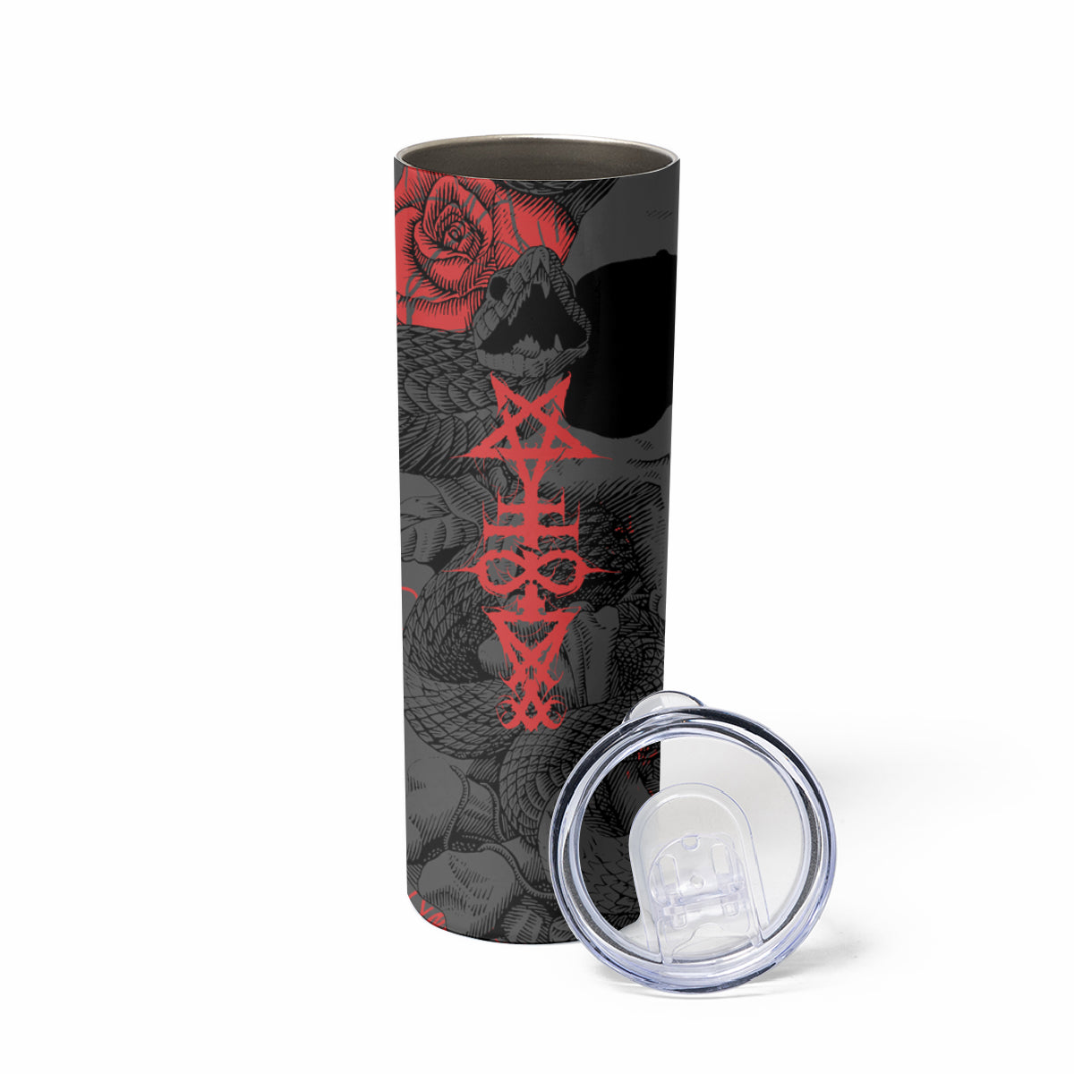 Skull Horror - Satan Symbol Grunge Skinny Tumbler - Wonder Print Shop