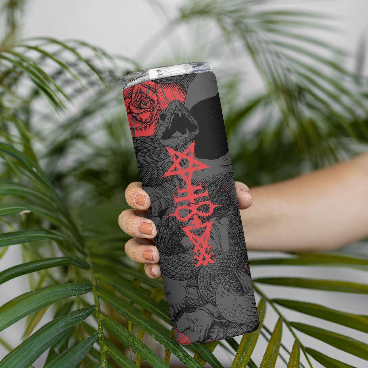 Skull Horror - Satan Symbol Grunge Skinny Tumbler - Wonder Print Shop