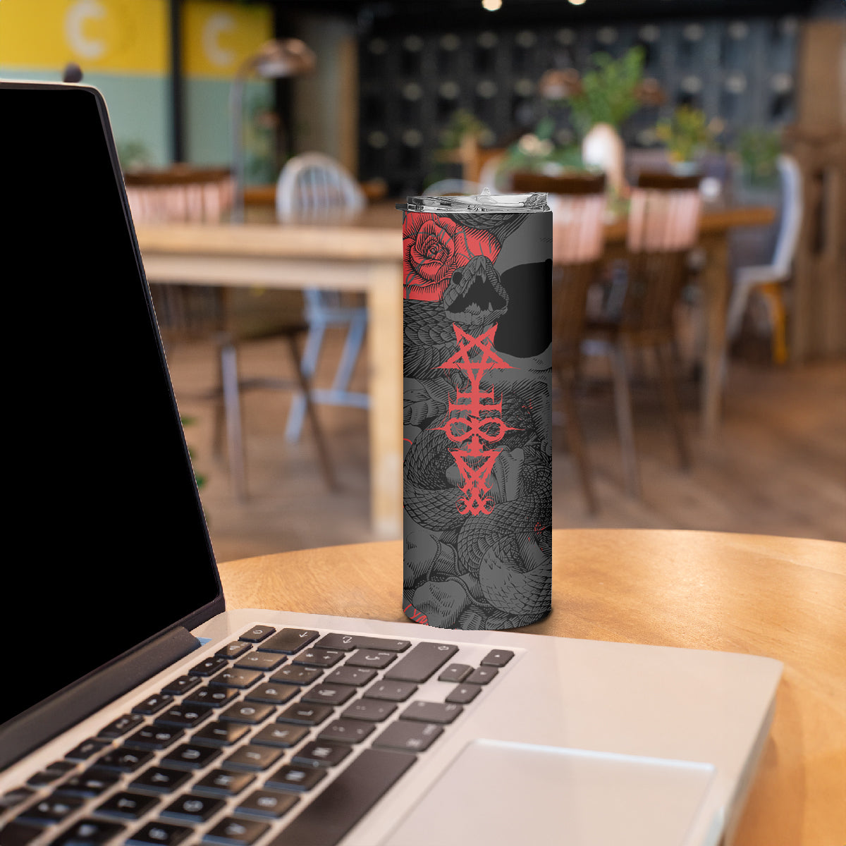 Skull Horror - Satan Symbol Grunge Skinny Tumbler - Wonder Print Shop