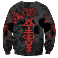Skull Horror - Satan Symbol Grunge Sweatshirt - Wonder Print Shop