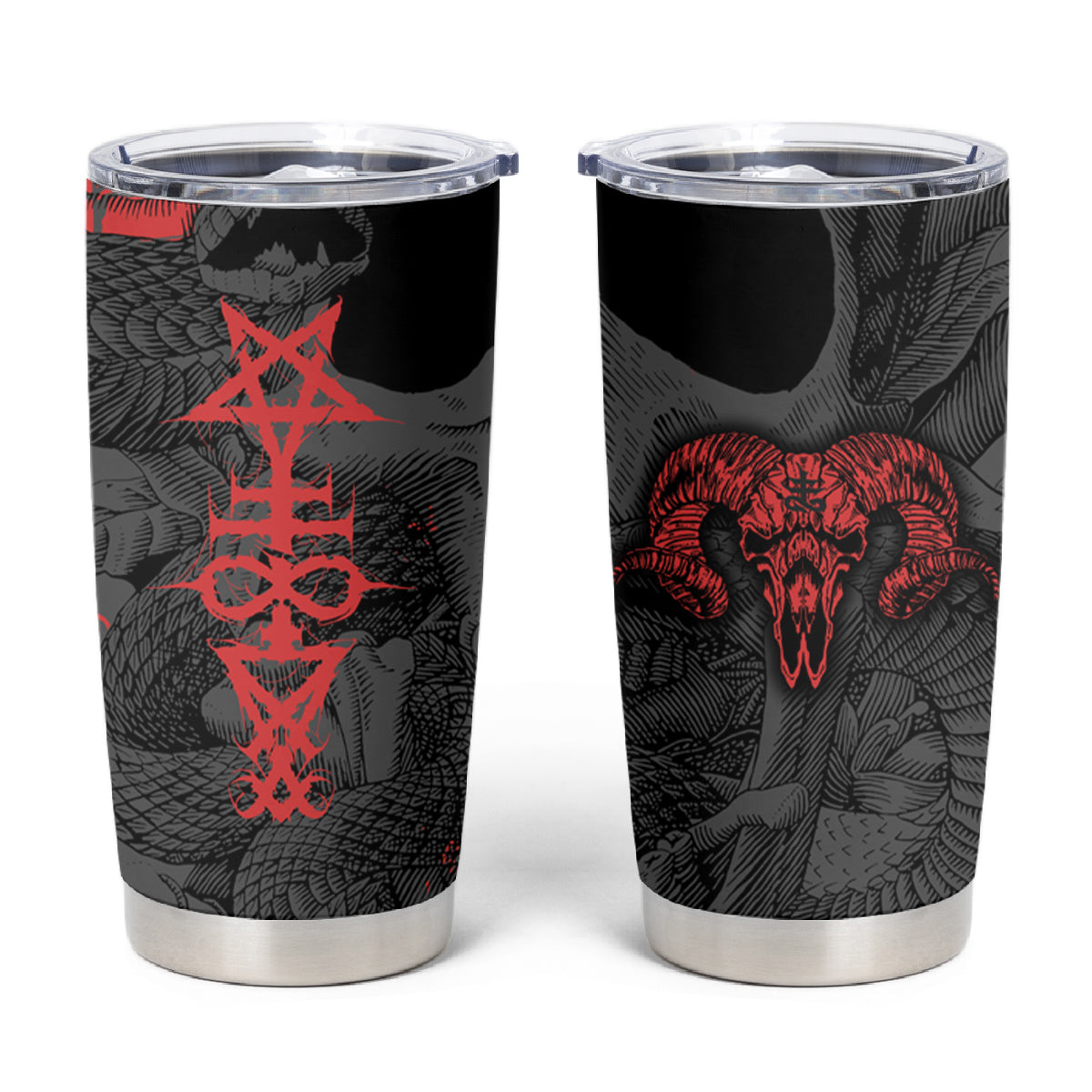 Skull Horror - Satan Symbol Grunge Tumbler Cup - Wonder Print Shop