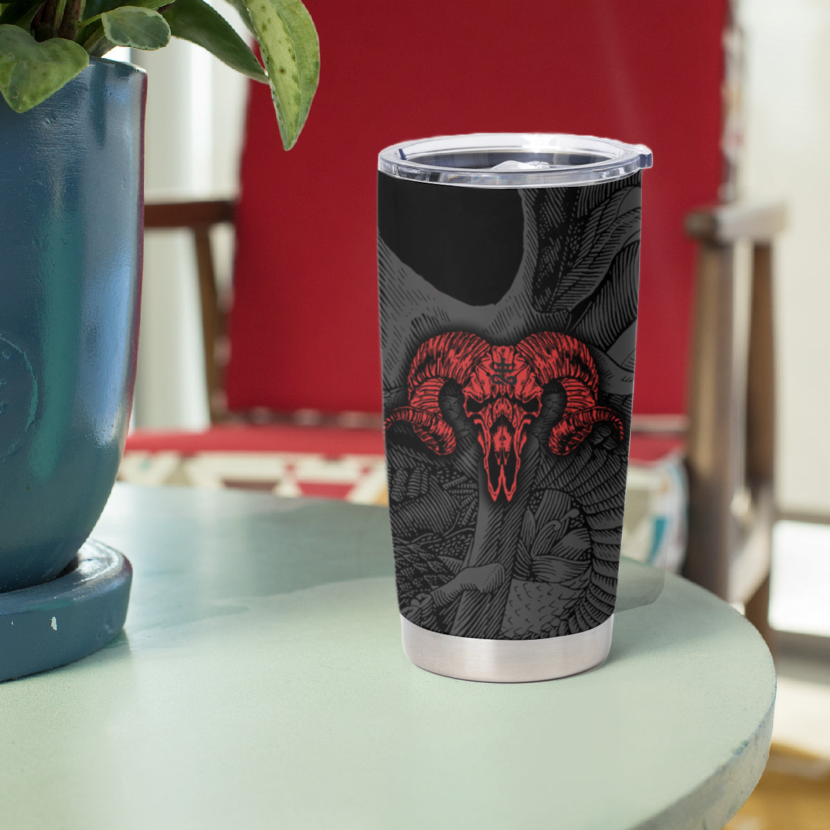 Skull Horror - Satan Symbol Grunge Tumbler Cup - Wonder Print Shop