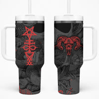 Skull Horror - Satan Symbol Grunge Tumbler With Handle - Wonder Print Shop