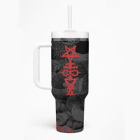 Skull Horror - Satan Symbol Grunge Tumbler With Handle - Wonder Print Shop
