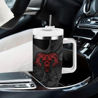 Skull Horror - Satan Symbol Grunge Tumbler With Handle - Wonder Print Shop