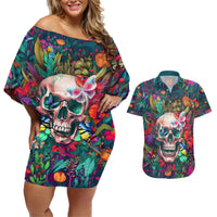 I Talk Is Smile I Laugh Too But Be Careful When I'm Silent Couples Matching Off Shoulder Short Dress and Hawaiian Shirt - Wonder Print Shop