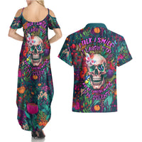 I Talk Is Smile I Laugh Too But Be Careful When I'm Silent Couples Matching Summer Maxi Dress and Hawaiian Shirt - Wonder Print Shop